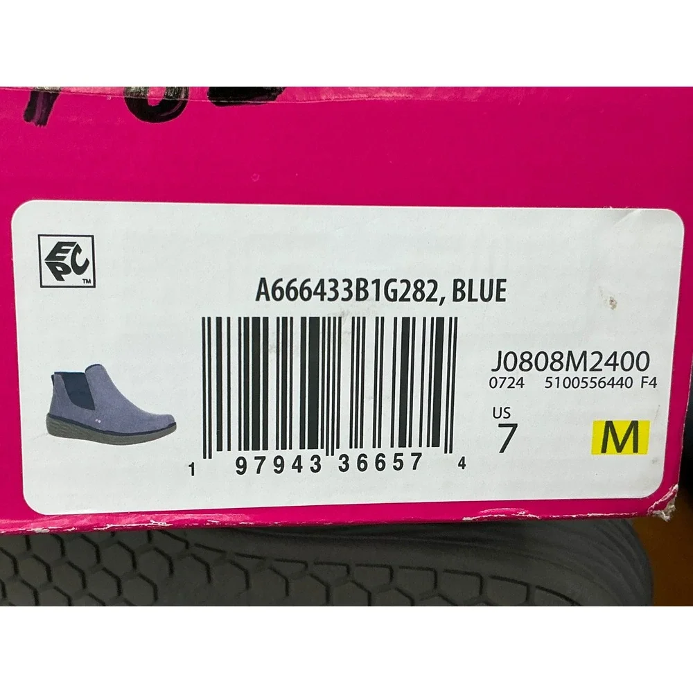 Ryka Noelle 2 Ankle Boots Womens 7 Blue Suede-Like Zip Up Booties